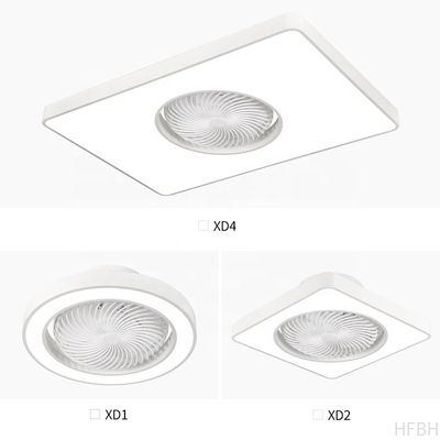 90cm Rectangle Modern LED Ceiling Fan Remote Control Bladeless Flush Mount for Living Room Bedroom Children's Invisible