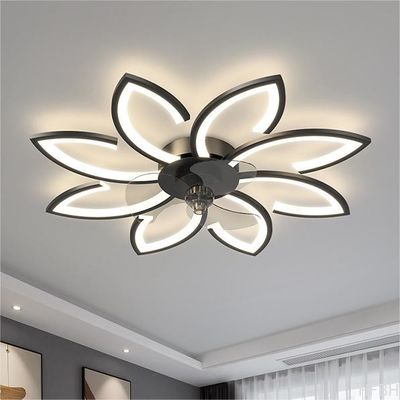 Fashion Art Multi-head Petal Inverter Bedroom  Fan Light Scandinavian Minimalist Pop Living Room Fan Light