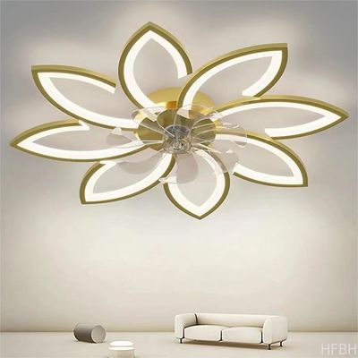 Fashion Art Multi-head Petal Inverter Bedroom  Fan Light Scandinavian Minimalist Pop Living Room Fan Light