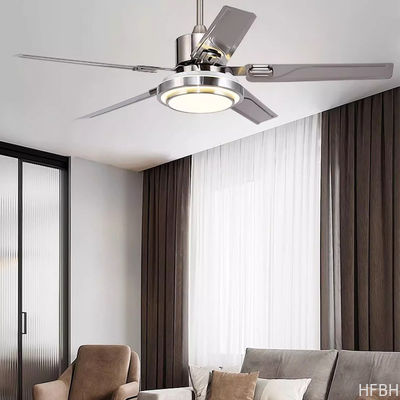 Wooden Ceiling Fan Light Fixtures Remote LED 52 Brushed Nickel Bedroom Living Room Abanico De Techo