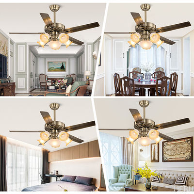 European Retro Vintage Home Fancy Decorative Dc Motor Silent Led Ceiling Fan With Light Remote Control