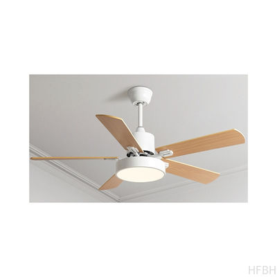Household 52 Inch DC Motor Solid Wood 5 Blades Modern Home Decor Mute Bldc Led Ceiling Fan With Light Remote Control