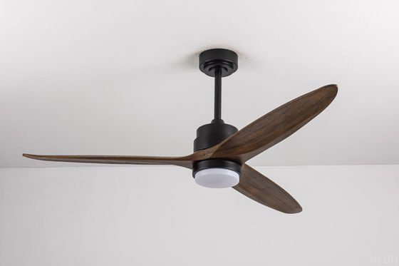 Energy-Efficient & Long-Lasting: 52-Inch Solid Wood Ceiling Fan with LED Lighting and Brushless DC Motor