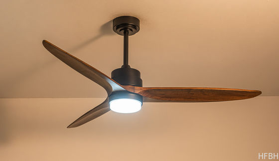 Energy-Efficient & Long-Lasting: 52-Inch Solid Wood Ceiling Fan with LED Lighting and Brushless DC Motor