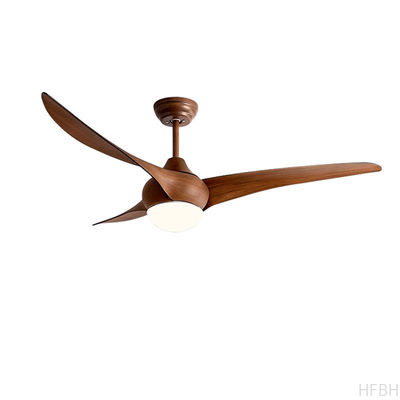 High Quality 52-Inch DC Motor Remote Control Vintage Indoor 3-Piece Solid Wood Blade Decorative Ceiling Fan Light Electric Power