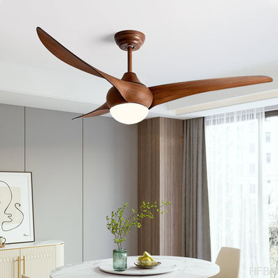 High Quality 52-Inch DC Motor Remote Control Vintage Indoor 3-Piece Solid Wood Blade Decorative Ceiling Fan Light Electric Power