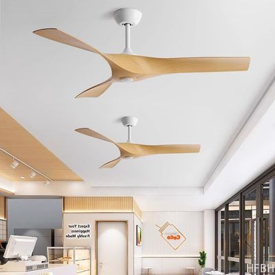 Large Modern Retro Industrial Ceiling Fan for Dining Living Room Variable Frequency Mute Remote Control Non-Light LED Plastic