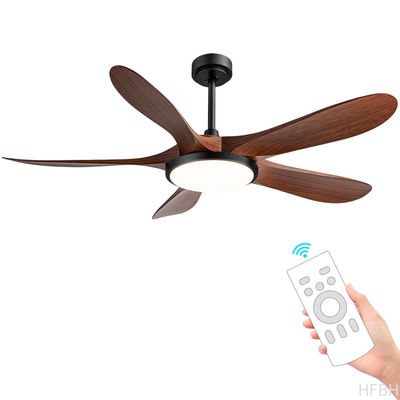 Bestseller 56-Zoll moderne Decken ventilator Licht 5 ABS-Flügel Walnuss/Leichtholz Fernbedienung Gleichstrom motor Eisen lampe für Wohnzimmer