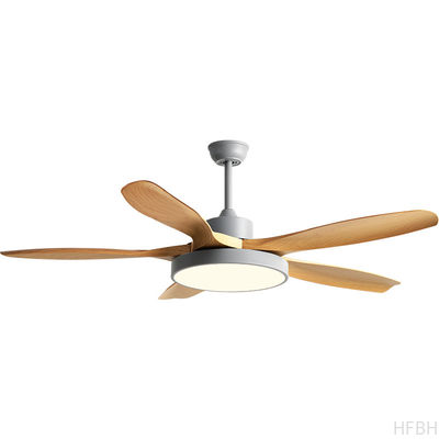 Massivholz 5 Flügel 48 52 60 Zoll Decken ventilator Lampe Fernbedienung Moderner LED-Decken ventilator mit Licht