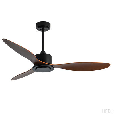 Moderner 42-Zoll-ABS-Deckenventilator mit schwarzen Holz blättern und weißer Motor fernbedienung ohne Lampe Wechselstrom motor