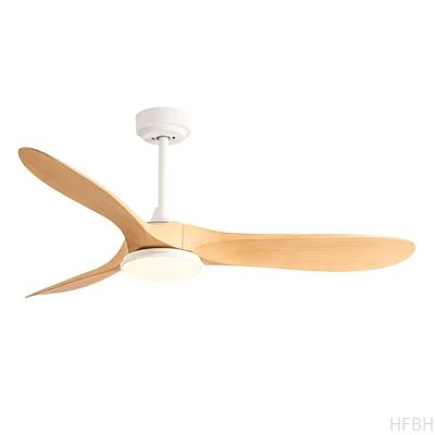 HFBH Model 666 52-Inch Ceiling Fan with Light Remote Controlled Black ABS Blades for Home Decor for Living Room Plastic Material