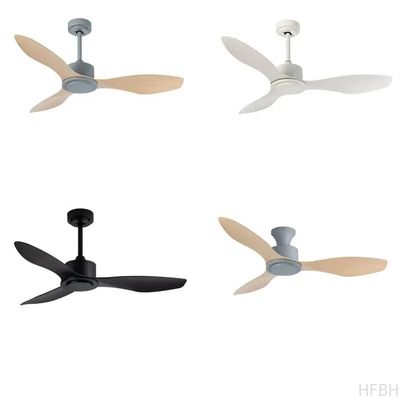 Mute Interior Office Home Remote Control ABS 3 Blades White Black Modern 48 Inch Ceiling Fan