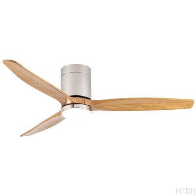 HFBH Model 3694 LED Ceiling Fan Manufacture 52 Inches Wooden Blades Nickel Led Lighting Ceiling Fan