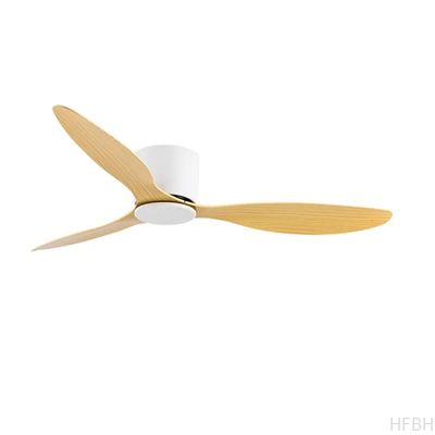 HFBH Model 657 42" 52" LED Flush Mount Ceiling Fan with Remote Control Black and White Iron Lamp Body without Lamp