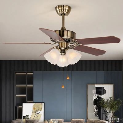 Decorative Lighting Ceiling Fan 5 Blades Restaurant 220V Ceiling Fan Light