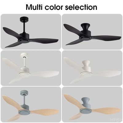 Mute Interior Office Home Remote Control ABS 3 Blades White Black Modern 48 Inch Ceiling Fan