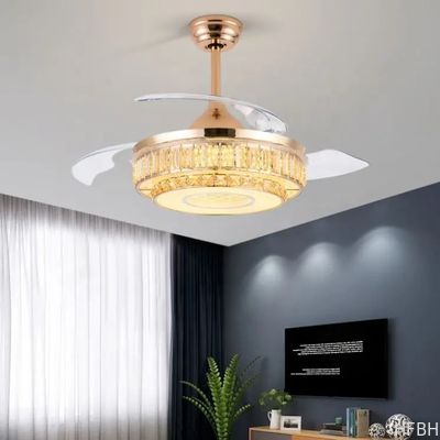 Nordic Decorative Lighting 42 Inch Indoor Gold Dimming Remote Control Ceiling Fan Light