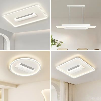 HFBH Model 1631B Plastic Bladeless Ceiling Fan with Light DC Motor Remote Control for Living Room Installation