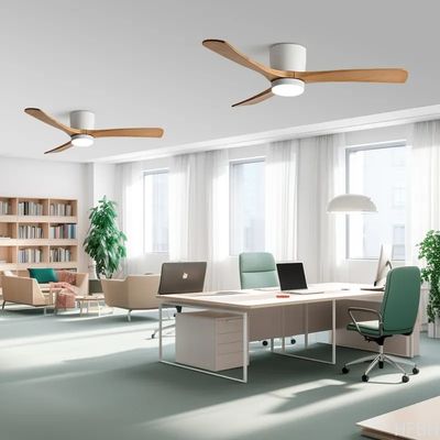 HFBH Model 657 Modern Design 3 Solid Wood Blades 42 52 Inches Ceiling Fan with Light