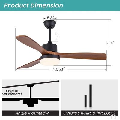 Nordic Decor Forward Reverse 3 Blades Ceiling Fan Light With Remote Control Wooden 42 Inch