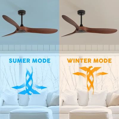 HFBH Model 666 42/52/60/72 Inch ABS Blade AC/DC Customize Tuya Wifi Smart Motor Remote Control Modern 3 Blade Ceiling Fan