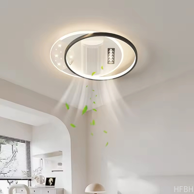 Modern 2024 New Full Spectrum Eye protection Leafless Ceiling Fan with Light Ceiling Light Living Room Fan Light