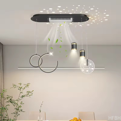 Modern 2024 New Full Spectrum Eye protection Leafless Ceiling Fan with Light Ceiling Light Living Room Fan Light
