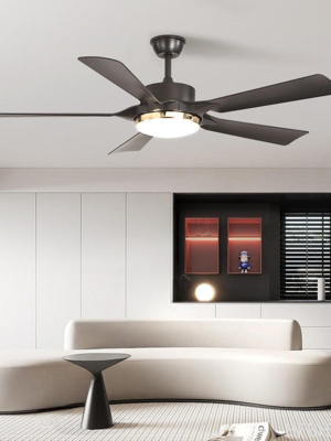 Minimalist 52-inch Ceiling Fan With LED Light 5 Blades Remote Control
