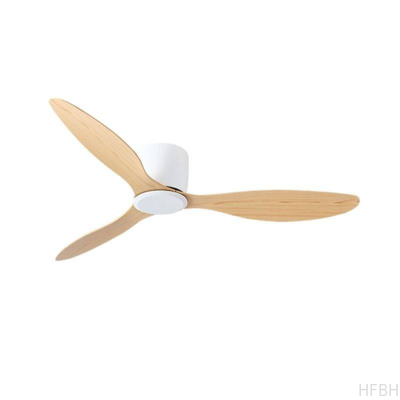 Led Ceiling Fan Wood Plastic Blades Flush Mount Ceiling Fan With Remote