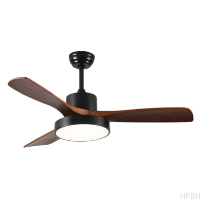 35 Inch Small Solid Wood Blades Indoor Remote Control Led Ceiling Decorative Fan with Light