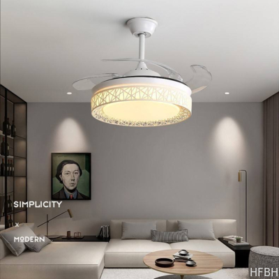 Bedroom 42 Inch Indoor Decorative Fandelier Remote Control Smart Bldc Modern Led Ceiling Fan with Light
