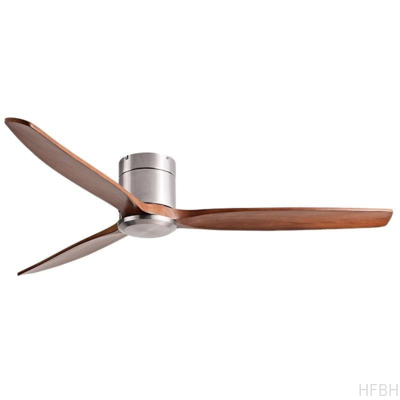 Smart Ceiling Fan Flush Mount Smart Remote Control 3 Wooden Blades Ceiling Fan