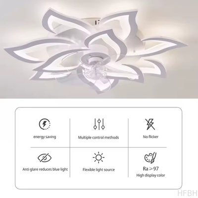 LED Ceiling Chandelier Modern Luxury Living Room Dining Room Kitchen Bedroom Decorative Art Ceiling Fan Light