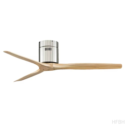 52 Inch Fan Light Ventilador De Techo Living Room Indoor Bldc Smart Modern 3 Blades Wooden Ceiling Fan with Light and Remote