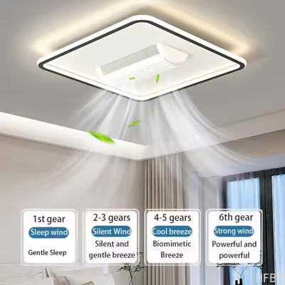Modern Luxury Decorate Room or Hotel Ceiling Fan Light Recessed Smart LED Ceiling Fan Lamp With Remote Control