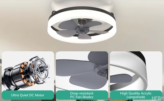 Modern Dimmable Led Fan Ceiling Light Led Remote Control