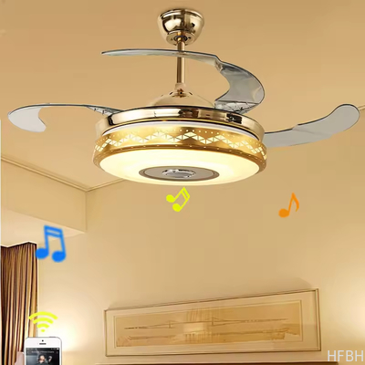 China OEM Invisible Blade Living Room Decorative Enclosed Ceiling Fans Light Lamp