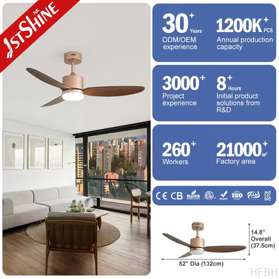 Led Ceiling Fan Simple Rose Gold Design Fancy Plastic Ceiling Fan with Remote Control