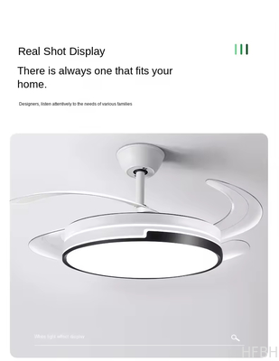 Intelligent Led Ceiling Fan Modern Decorative 3 Color Led Light Smart Remote Control Invisible Ceiling Fan