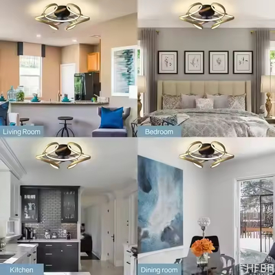 Ceiling Fan Light Bedroom Light Fan Integrated Restaurant Ceiling Lights Creative Modern Invisible Fan Chandelier