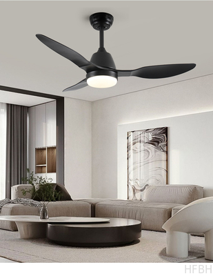 Modern Design 120v-220v Indoor LED Ceiling Fan Light with DC Motor ABS Body & Remote Control Energy Efficient for Home Office