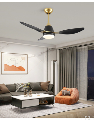 Modern Design 120v-220v Indoor LED Ceiling Fan Light with DC Motor ABS Body & Remote Control Energy Efficient for Home Office