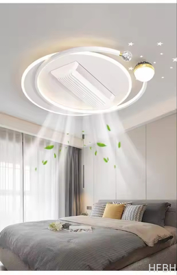 Modern LED Silent Fan Lights Remote Control Three-Color Strong Wind Anti-Flicker No Blades Living Room Bedroom Dining Room Fan Lamp