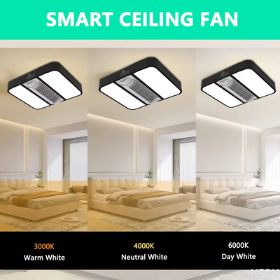 Luxury Decorate Room or Hotel Ceiling Fan Light Recessed Smart LED Ceiling Fan Lamp With Remote Control