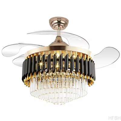 Smart Chandelier Ceiling Light and Fan Luxury Bedroom Crystal Chandelier Ceiling Led Fan Light Luxury Ceiling Fan Led with Light