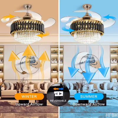 Smart Chandelier Ceiling Light and Fan Luxury Bedroom Crystal Chandelier Ceiling Led Fan Light Luxury Ceiling Fan Led with Light
