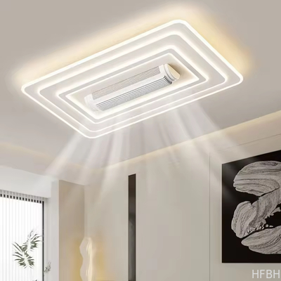 Modern Bladeless LED Lighting Iron Body Air Conditioner for Living Room & Bedroom High-Silent AC Motor Remote Control Switch