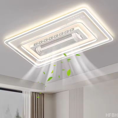 Modern Bladeless LED Lighting Iron Body Air Conditioner for Living Room & Bedroom High-Silent AC Motor Remote Control Switch