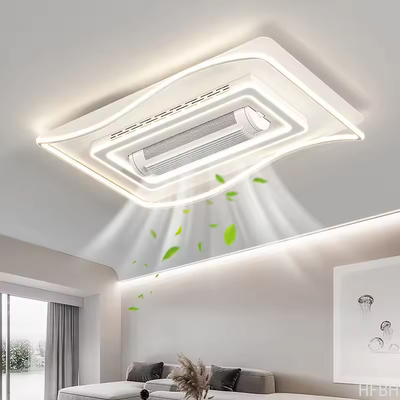 Modern Bladeless LED Lighting Iron Body Air Conditioner for Living Room & Bedroom High-Silent AC Motor Remote Control Switch