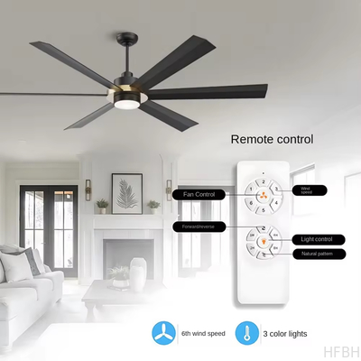 Home 72 Inch Large Modern Ceiling Fan Manufacture Remote Control Ceiling Fans Roof Fan With Led Light